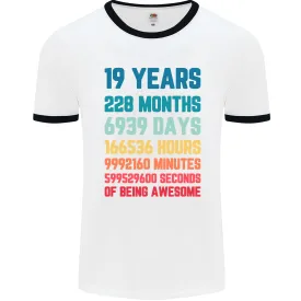 19th Birthday 19 Year Old Mens Ringer T-Shirt
