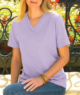 3587 LA T Ladies' V-Neck T-Shirt Lilac
