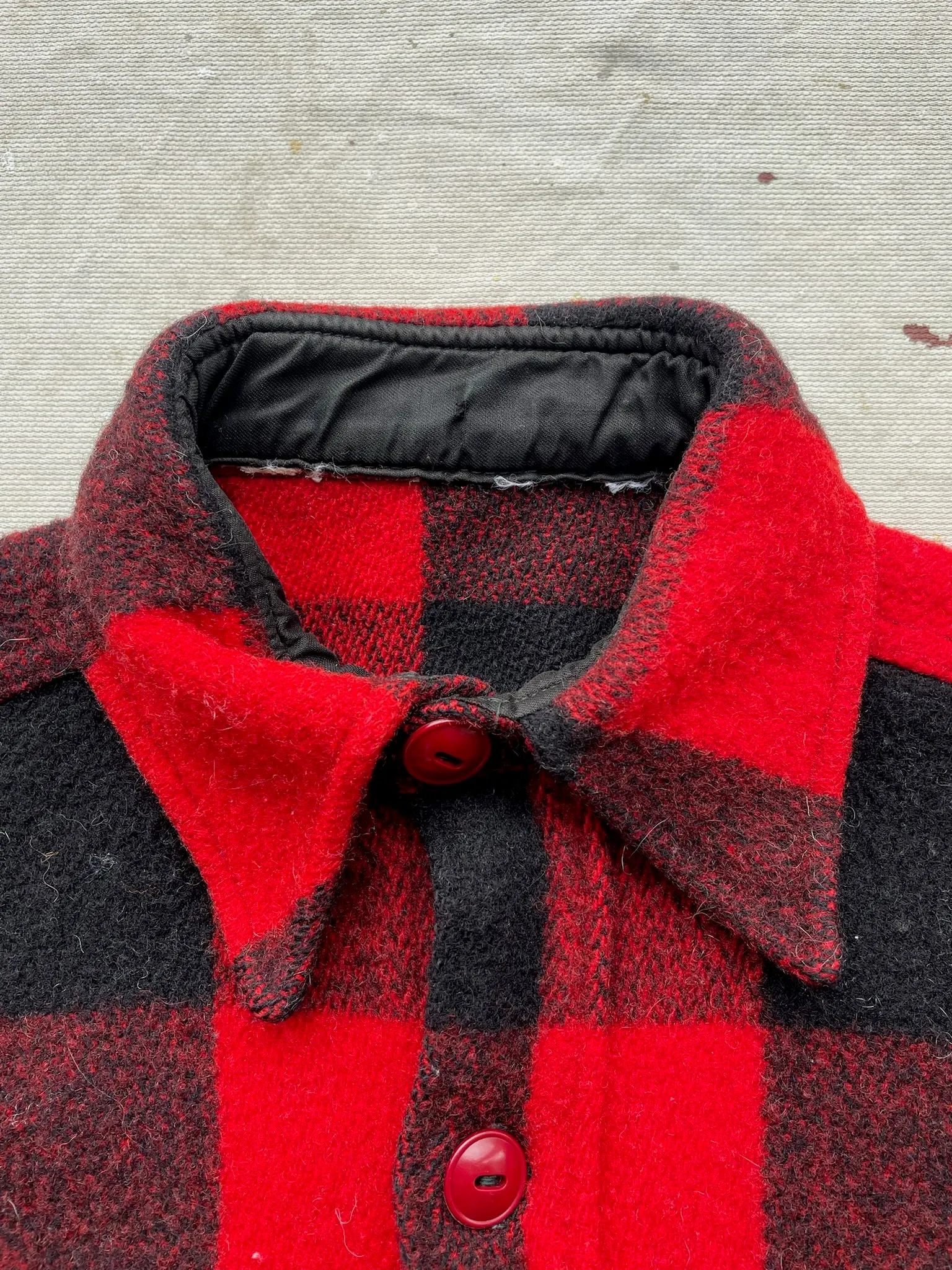 80's Buffalo Plaid Midweight Wool Shirt—[S]