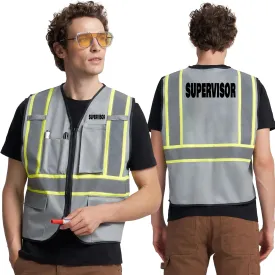 A-KSAFETY High Visibility Security Vest for Security Guards, Safety Workers, Construction & Men's Work