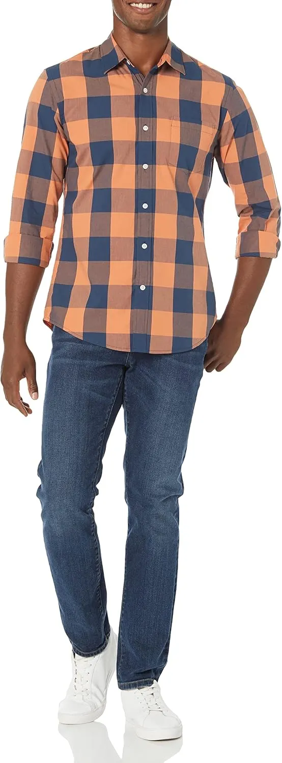 Amazon Essentials Men's Slim-Fit Long-Sleeve Poplin Shirt