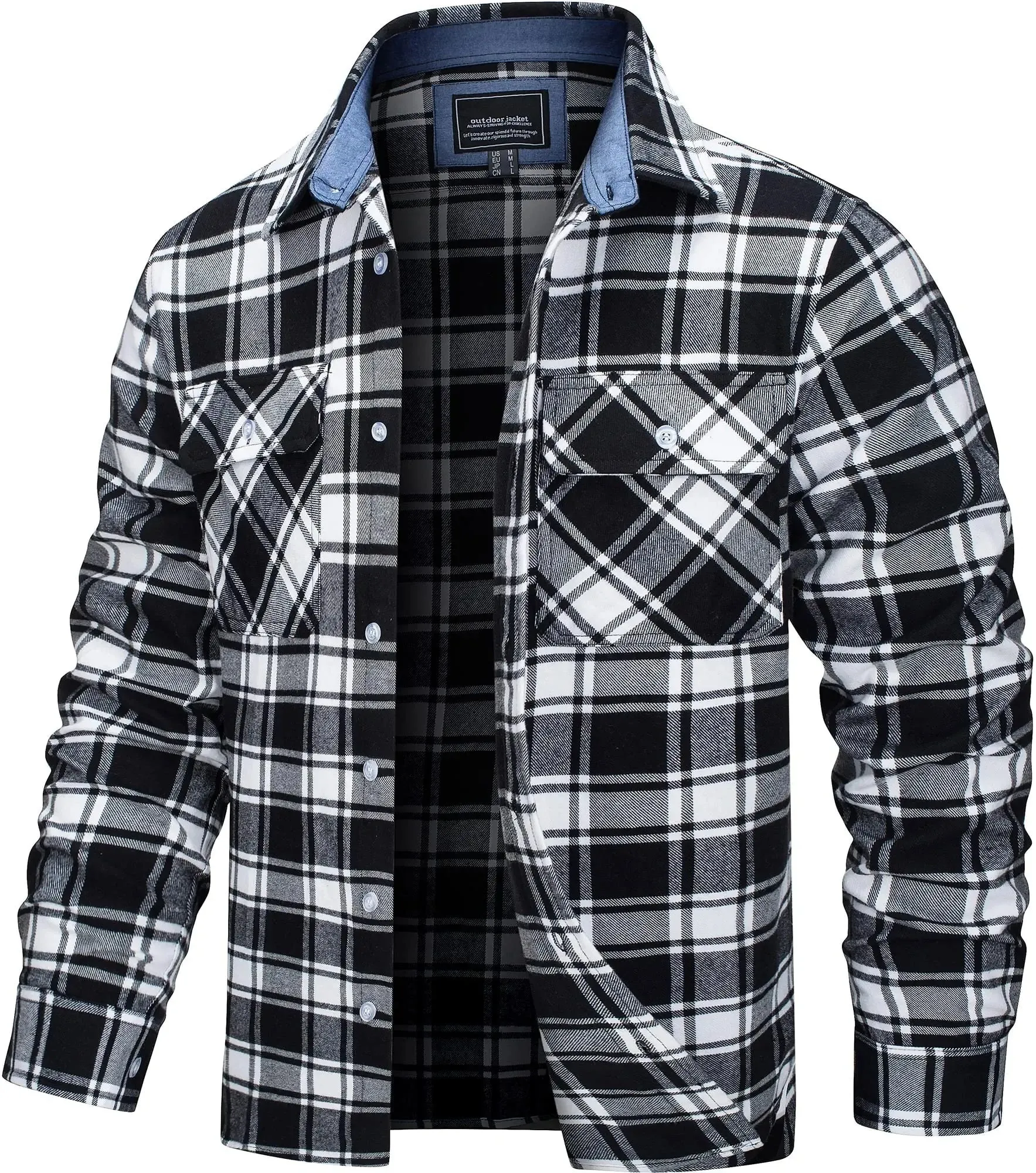 Angelo Ricci™ Button Down Cotton Plaid Flannel Lumberjack Shirt