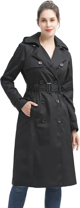 BGSD Women 3/4 Length Waterproof Hooded Trench Coat - Regular & Plus Size