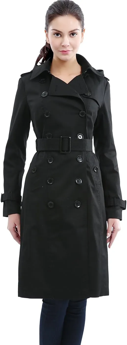 BGSD Women Chloe Waterproof Classic Hooded Long Trench Coat
