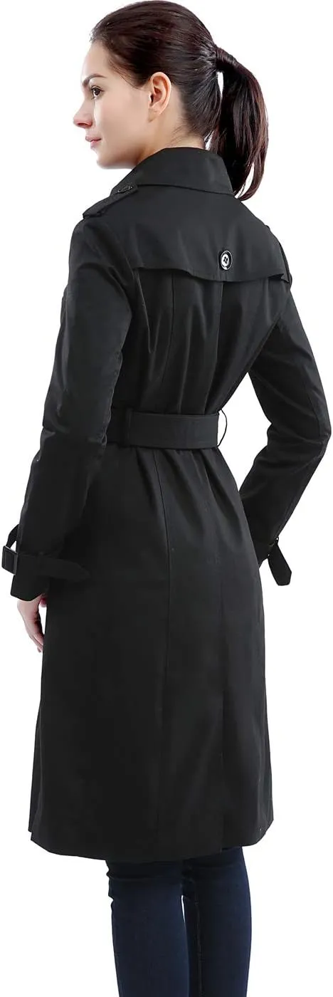 BGSD Women Chloe Waterproof Classic Hooded Long Trench Coat