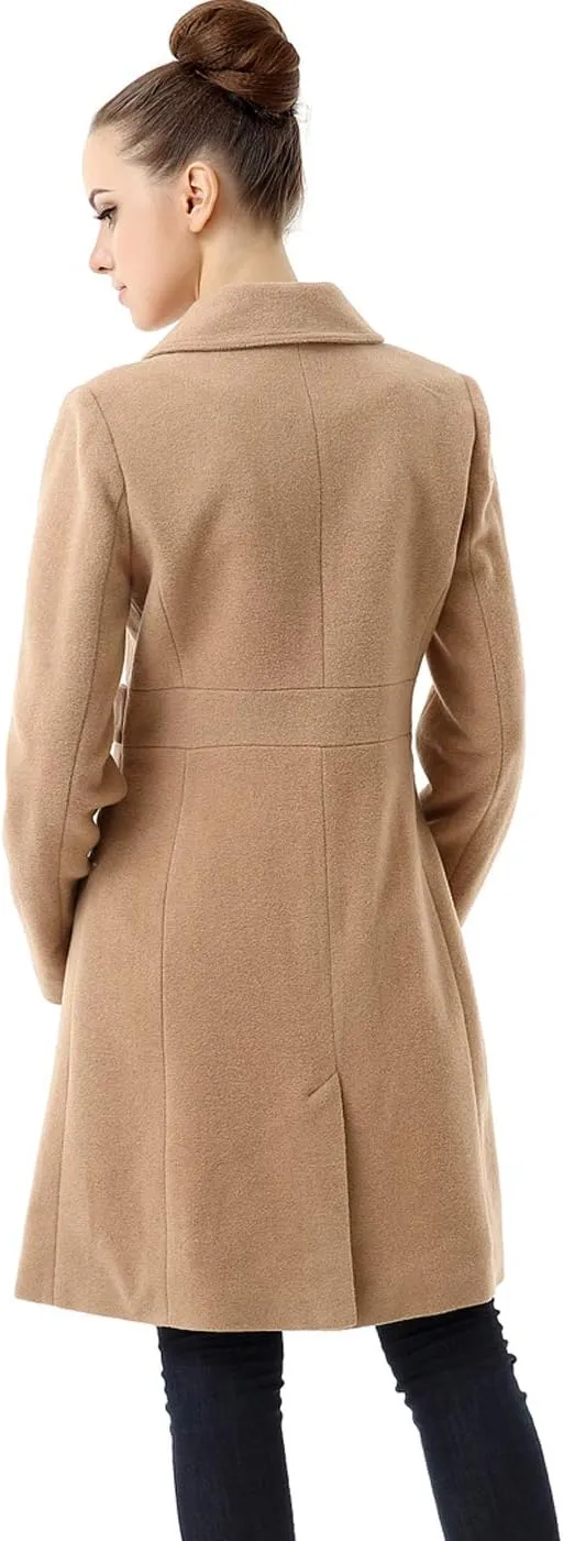 BGSD Women Heather Wool Blend Walking Coat (Also available in Plus Size and Petite)