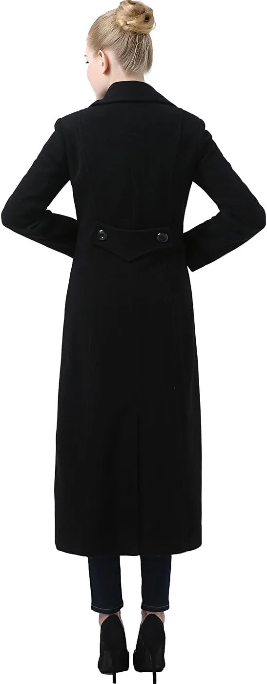 BGSD Women Jeanette Long Wool Blended Single Breasted Maxi Walking Coat (Also available in Plus Size and Petite)