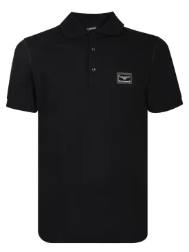 Black logo plaque piqu̬ polo