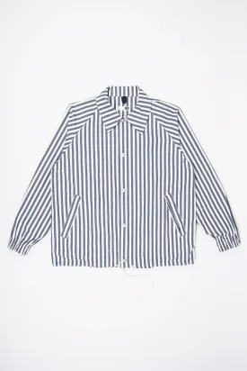 Block Stripe Coach Jacket - Navy/White