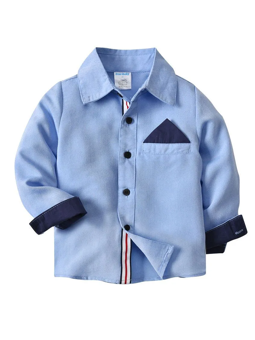 Blue Long Sleeve Fit Plaid Oxford Shirt for Toddler Big Boys