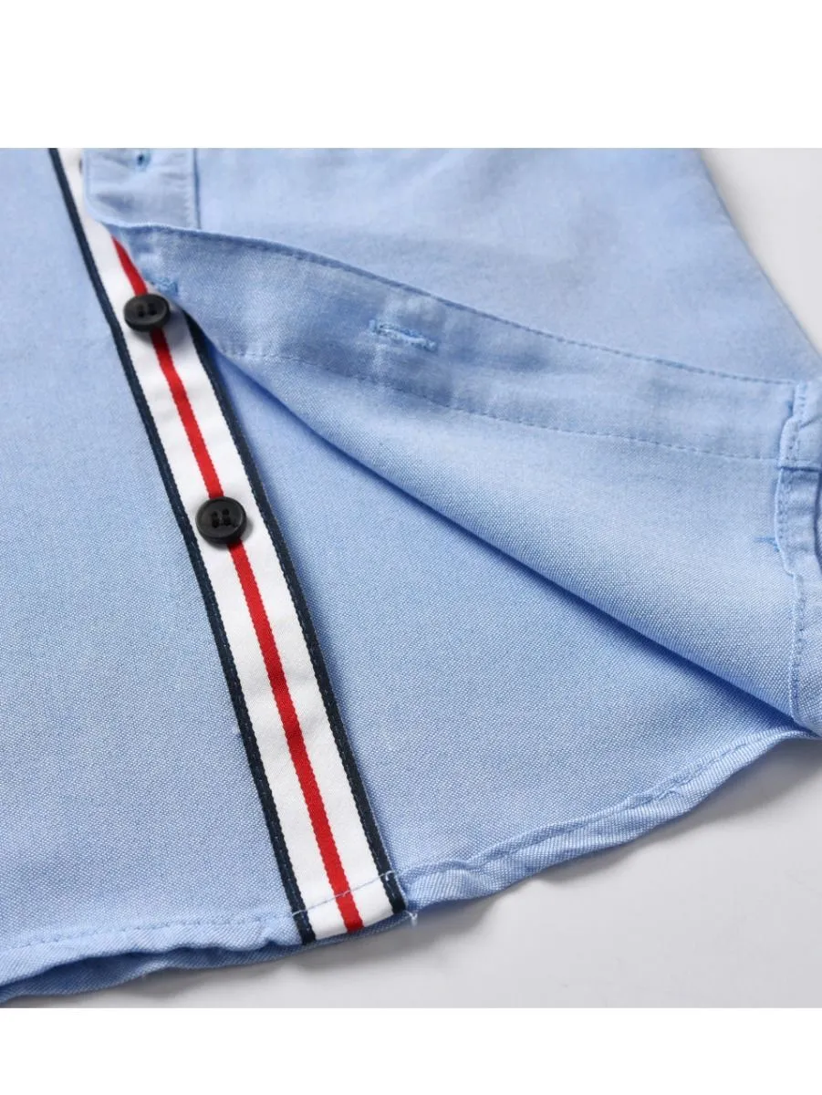 Blue Long Sleeve Fit Plaid Oxford Shirt for Toddler Big Boys