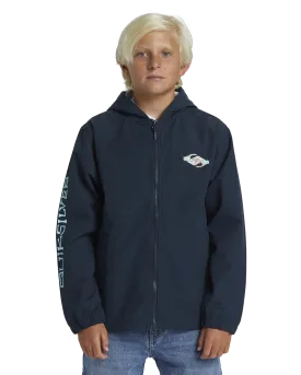 Boys Rain Cloud Hooded Coach Jacket in Dark Navy