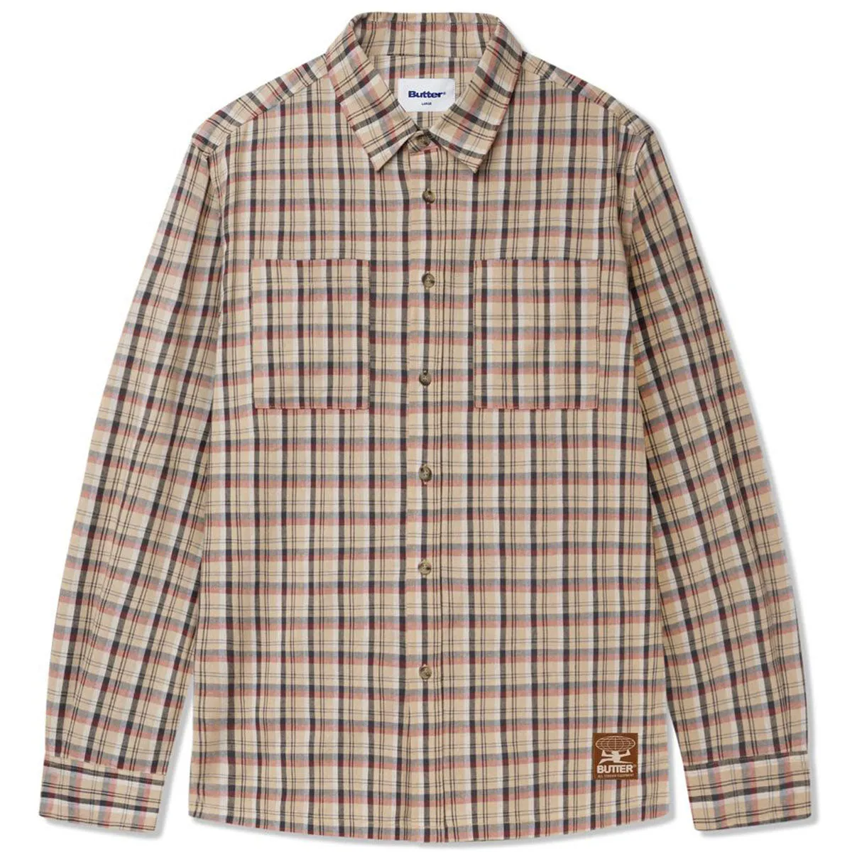 Butter Goods - Terrain Plaid L/S Shirt Sand