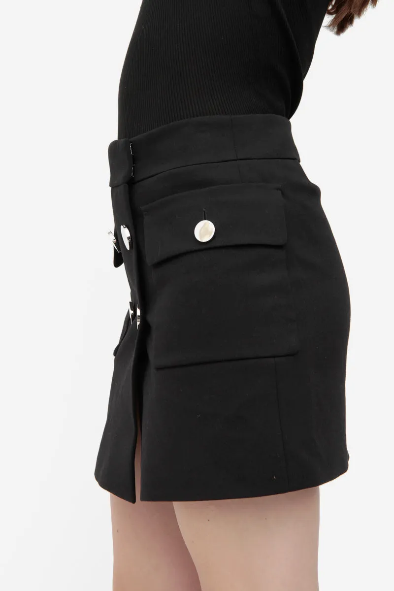 BUTTON MINI SKIRT