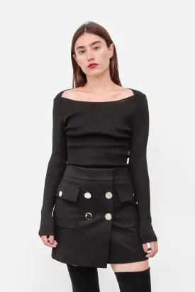BUTTON MINI SKIRT