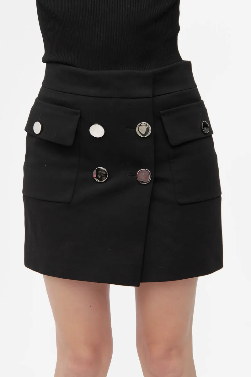 BUTTON MINI SKIRT