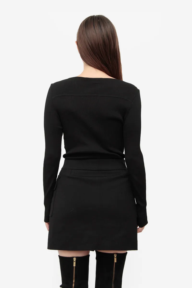 BUTTON MINI SKIRT