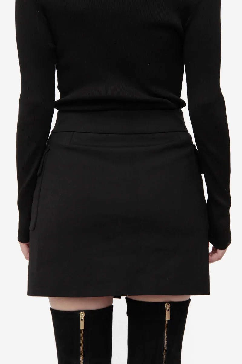 BUTTON MINI SKIRT