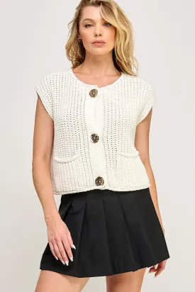 Casual Chunky Knit Sweater Vest Top