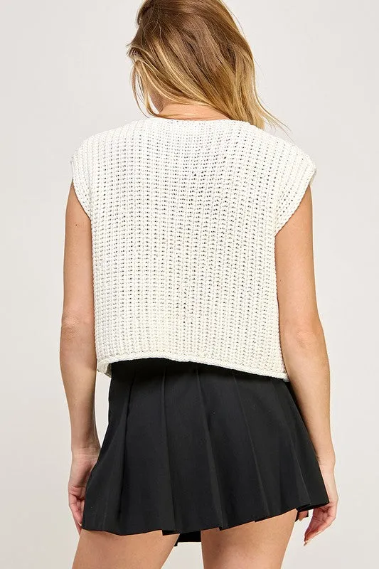 Casual Chunky Knit Sweater Vest Top