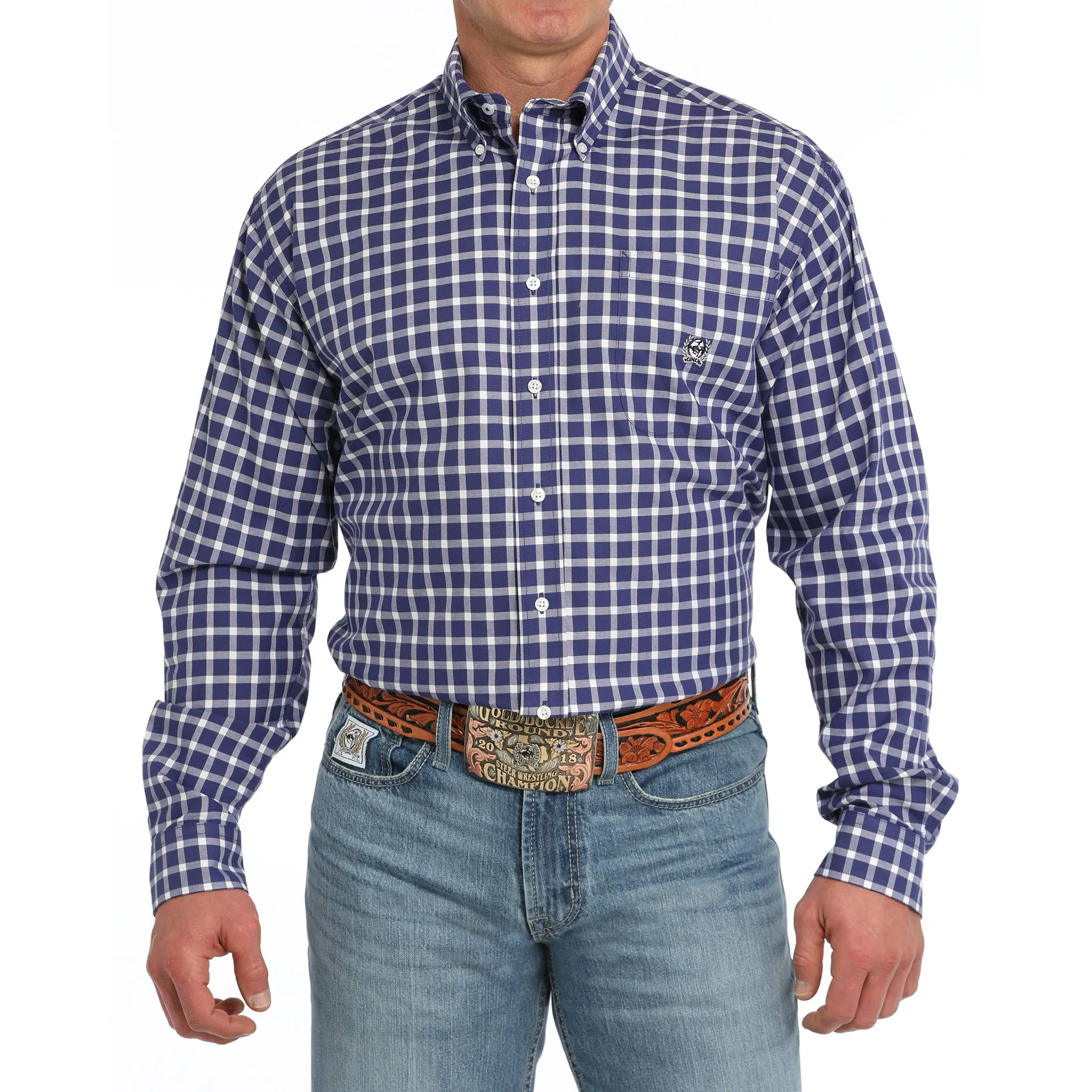 Cinch Men's Vintage Plaid Purple Shirt