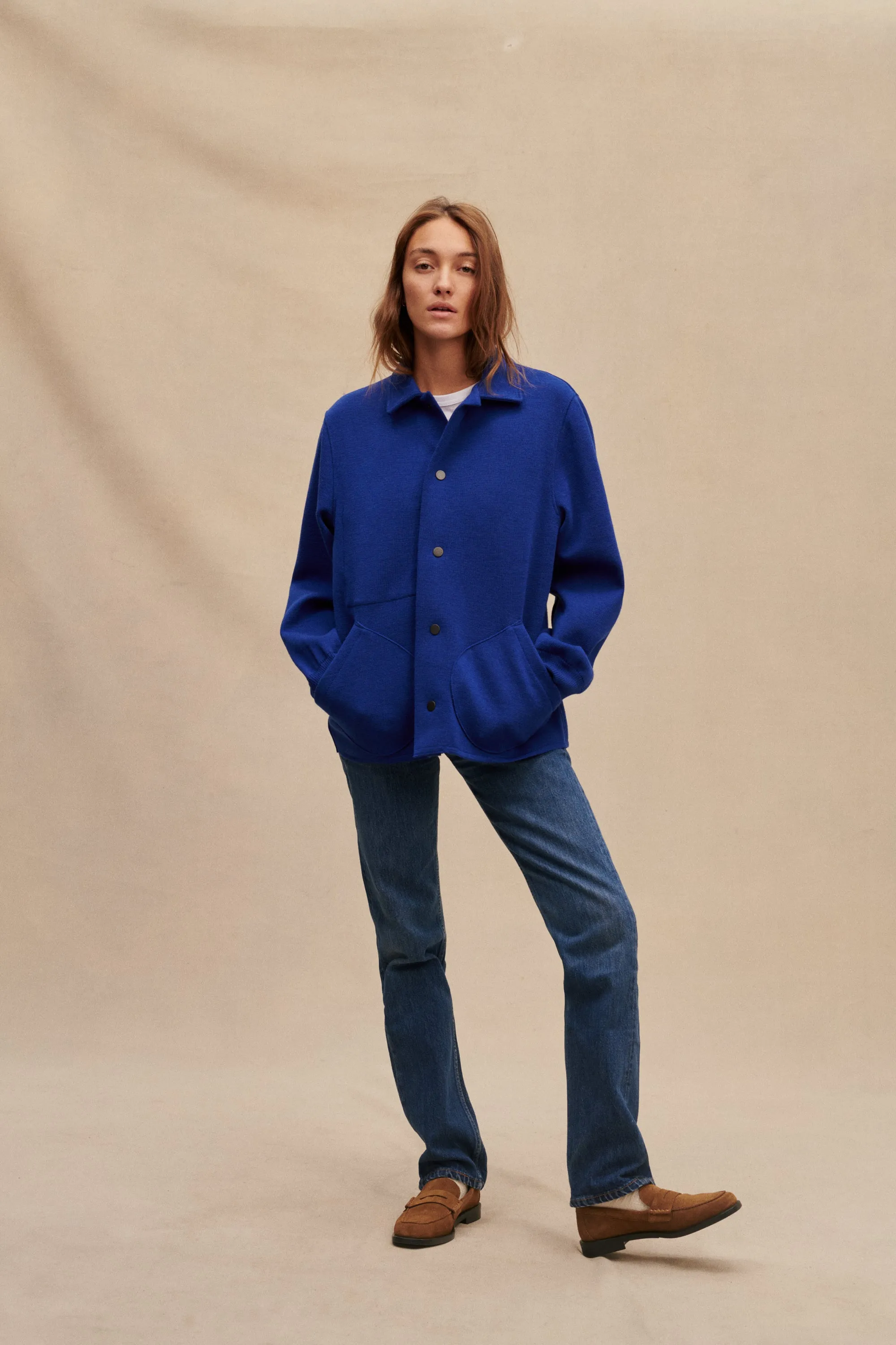 Coach jacket bleu électrique pour femme