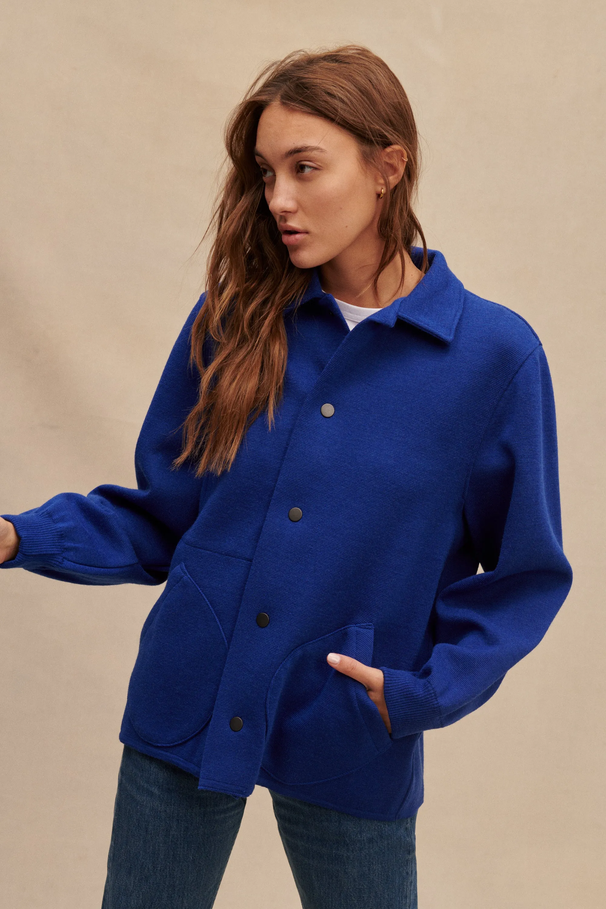 Coach jacket bleu électrique pour femme