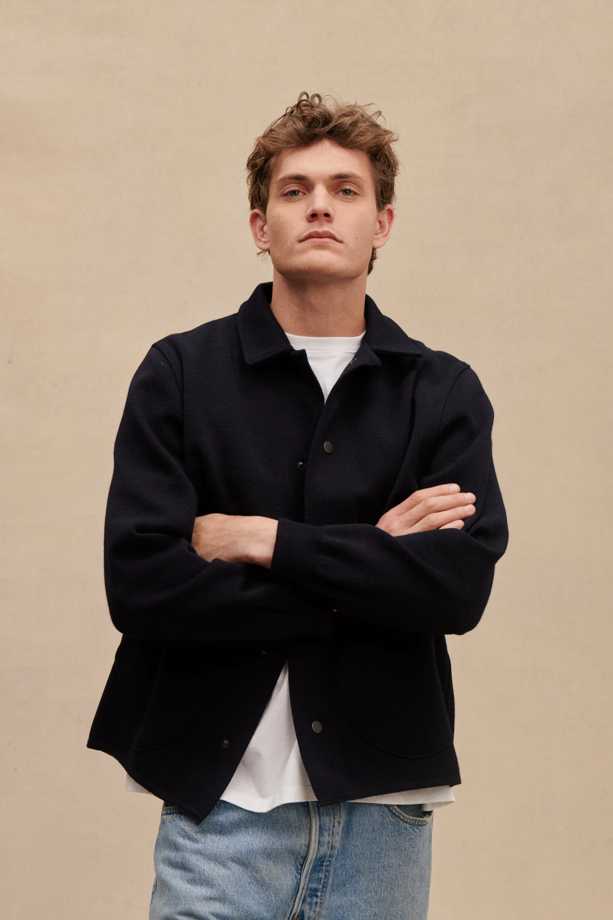 Coach jacket bleu marine pour homme