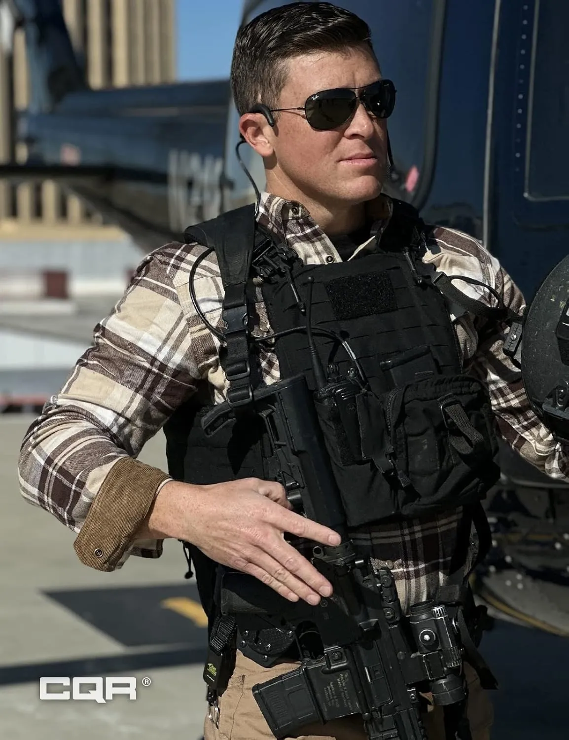 CQR Men's 100% Cotton Plaid Flannel Shirt, Long Sleeve Shirt Jackets, Casual Outdoor Jacket with Pockets