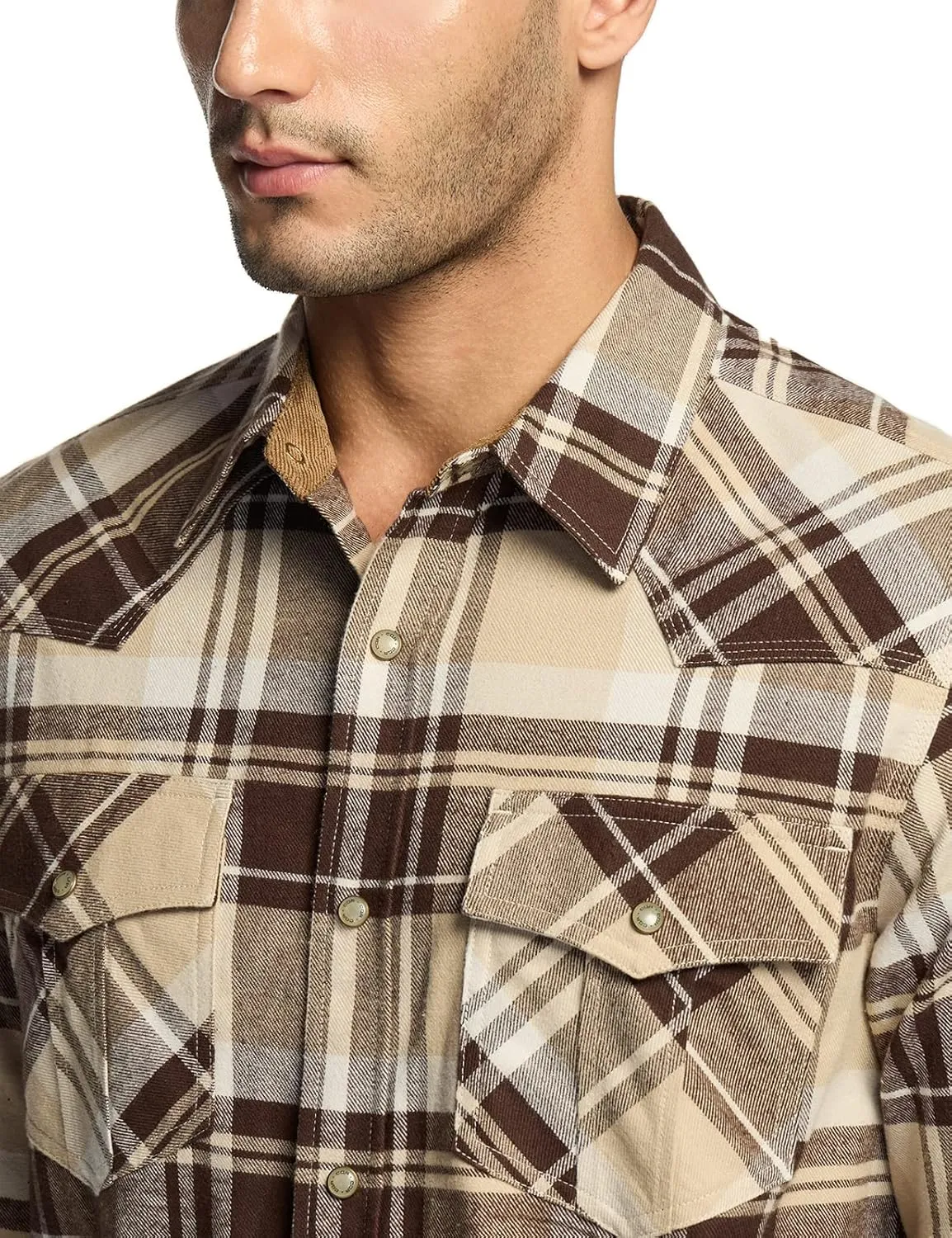 CQR Men's 100% Cotton Plaid Flannel Shirt, Long Sleeve Shirt Jackets, Casual Outdoor Jacket with Pockets