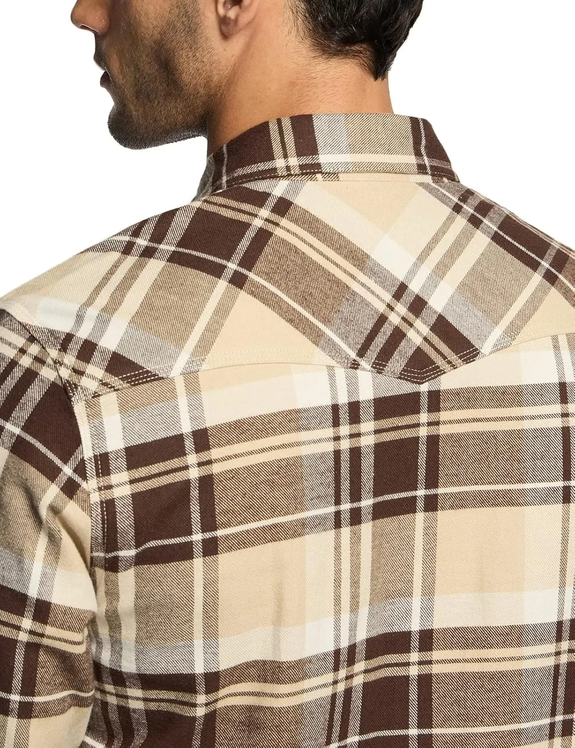 CQR Men's 100% Cotton Plaid Flannel Shirt, Long Sleeve Shirt Jackets, Casual Outdoor Jacket with Pockets