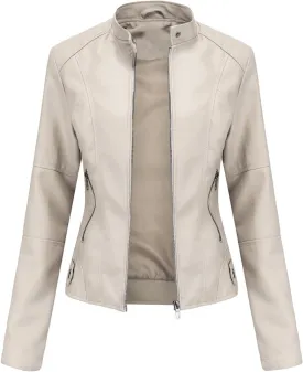 DEAR MODEL Faux Leather Jacket Women Bomber Jacket Women's Belted Motorcycle Jacket