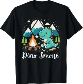 Dino Smore Funny Camping Dinosaur Camper Campfire T-Shirt