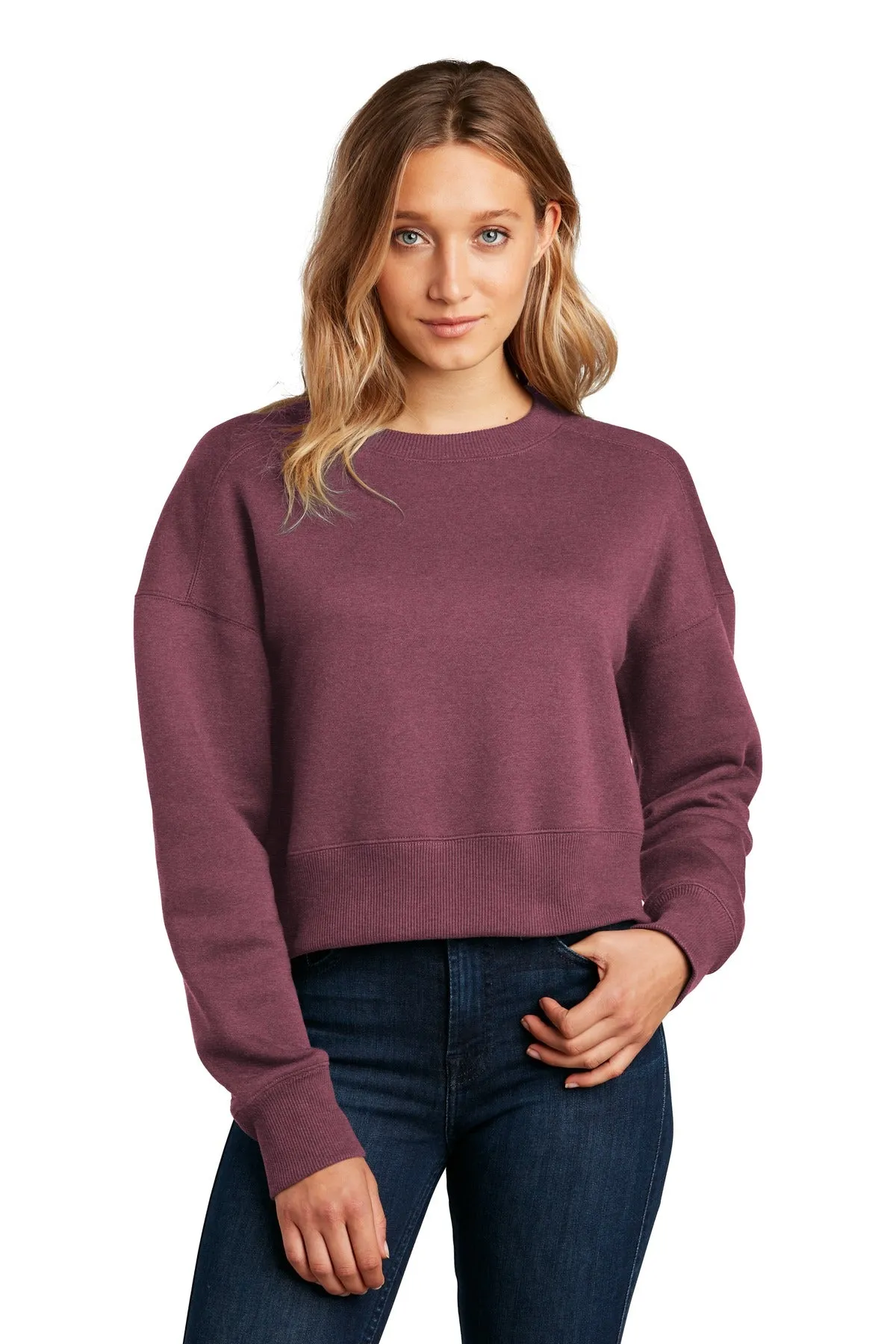 District Women's Perfect Weight  Fleece Cropped Crew