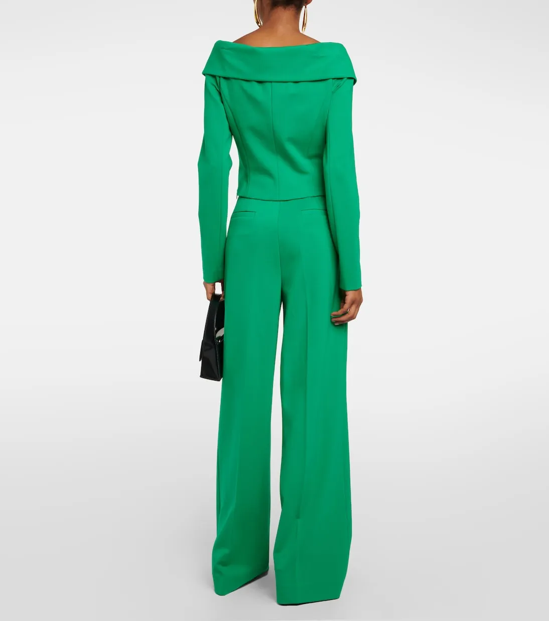 Dorothee Schumacher Off Shoulder Double Breasted Jumpsuit, Green