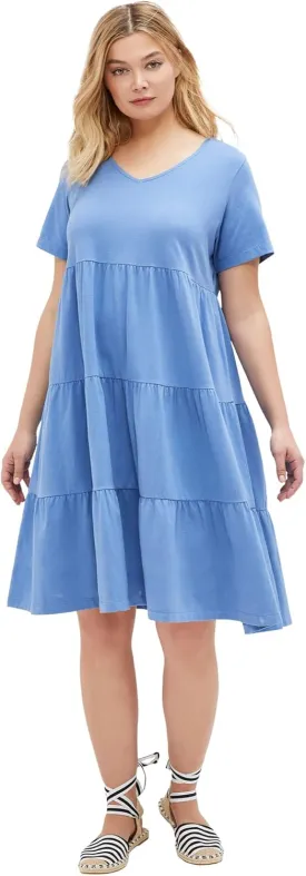 ellos Plus Size Tiered Knit Tee Dress
