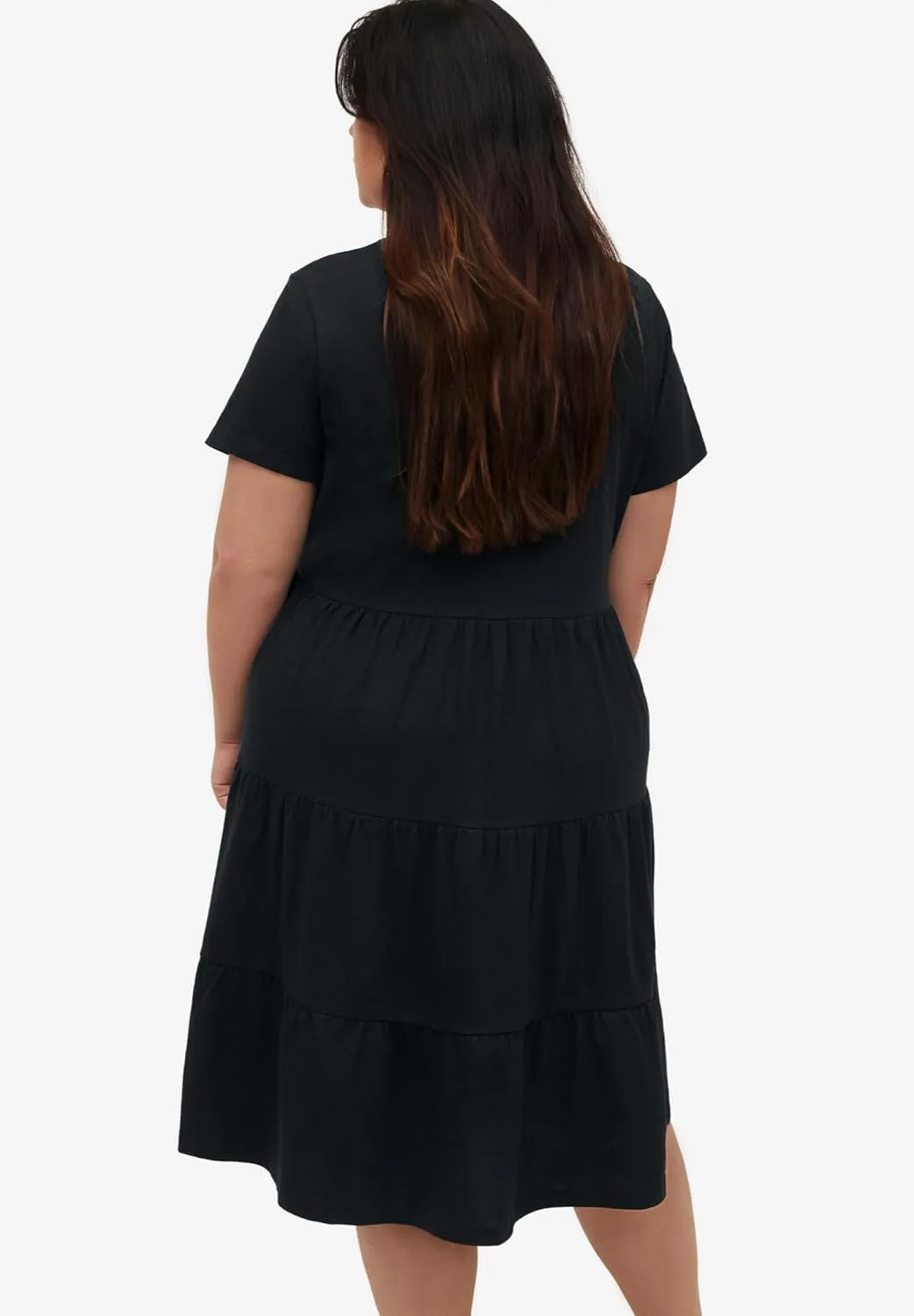 ellos Plus Size Tiered Knit Tee Dress