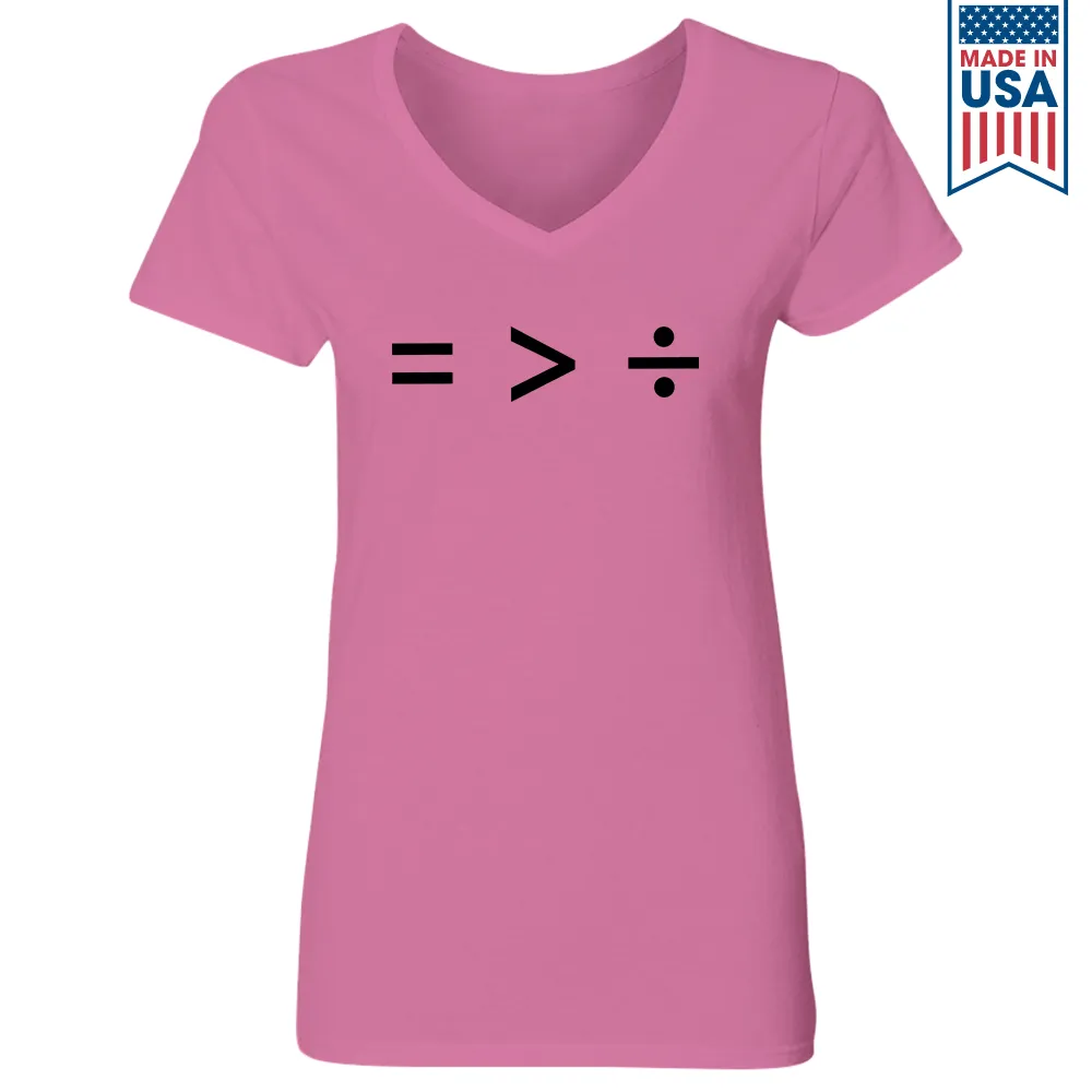 Equality Is Greater Than Division Book Lovers Gift Women's V-neck T-shirt TSVW371
