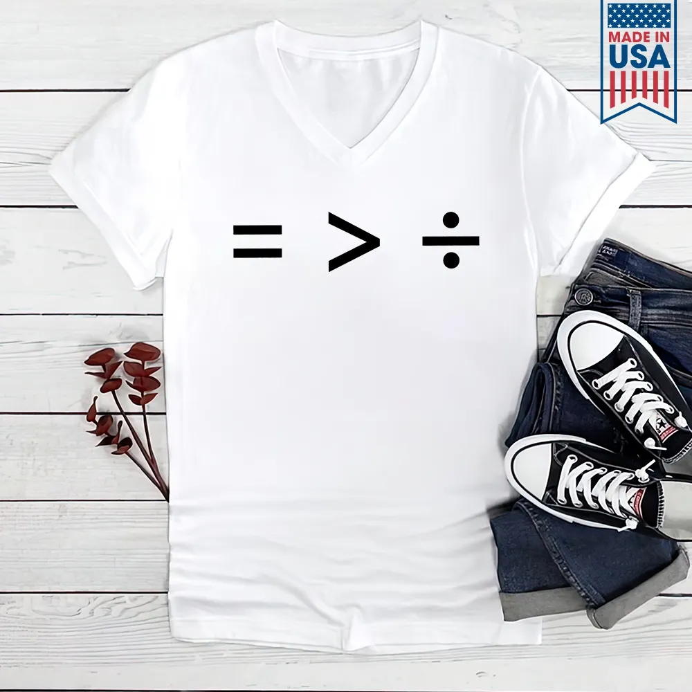 Equality Is Greater Than Division Book Lovers Gift Women's V-neck T-shirt TSVW371