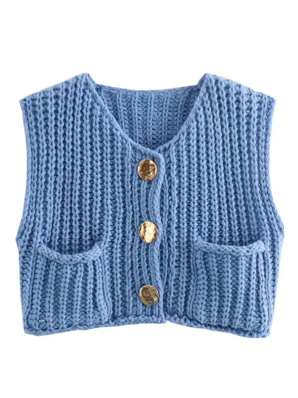 Esmeralda New Women's Thick Needle Knitted Vest