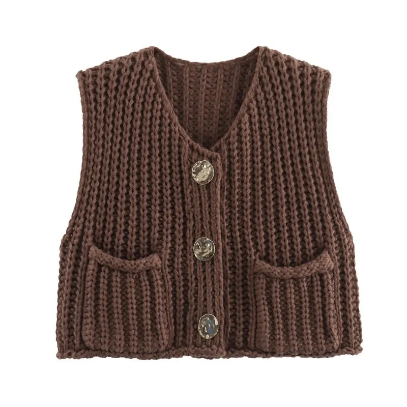 Esmeralda New Women's Thick Needle Knitted Vest