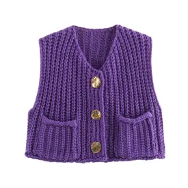 Esmeralda New Women's Thick Needle Knitted Vest