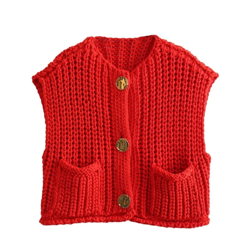 Esmeralda New Women's Thick Needle Knitted Vest