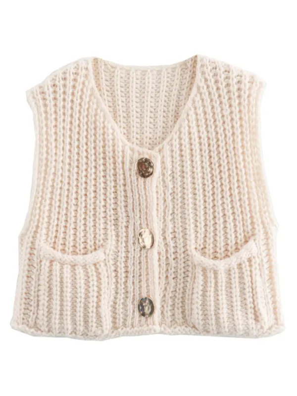 Esmeralda New Women's Thick Needle Knitted Vest