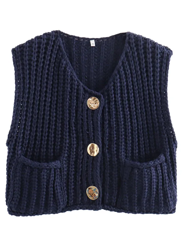 Esmeralda New Women's Thick Needle Knitted Vest