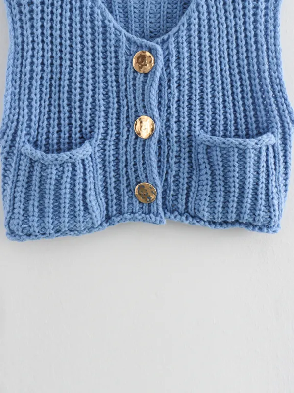 Esmeralda New Women's Thick Needle Knitted Vest