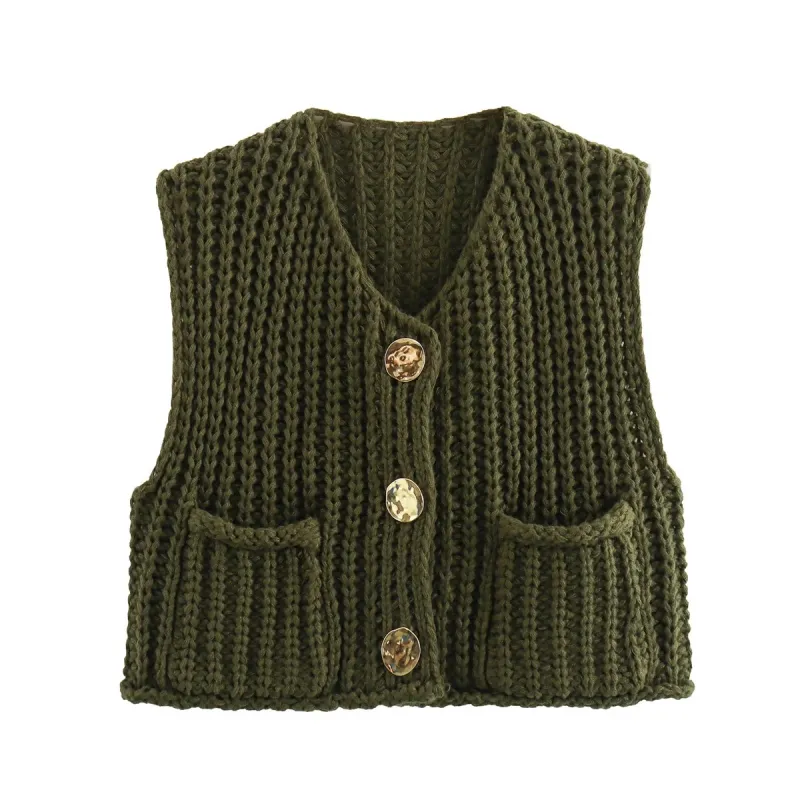 Esmeralda New Women's Thick Needle Knitted Vest