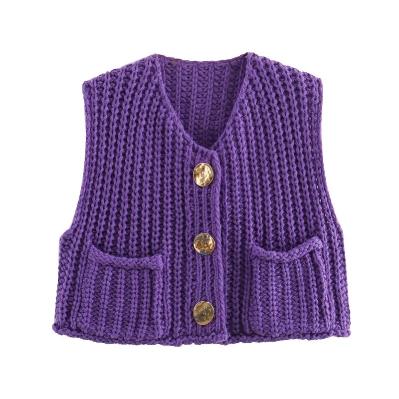 Esmeralda New Women's Thick Needle Knitted Vest