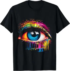 Eyes Abstract Painting Art Colorful Graphic Artwork T-Shirt