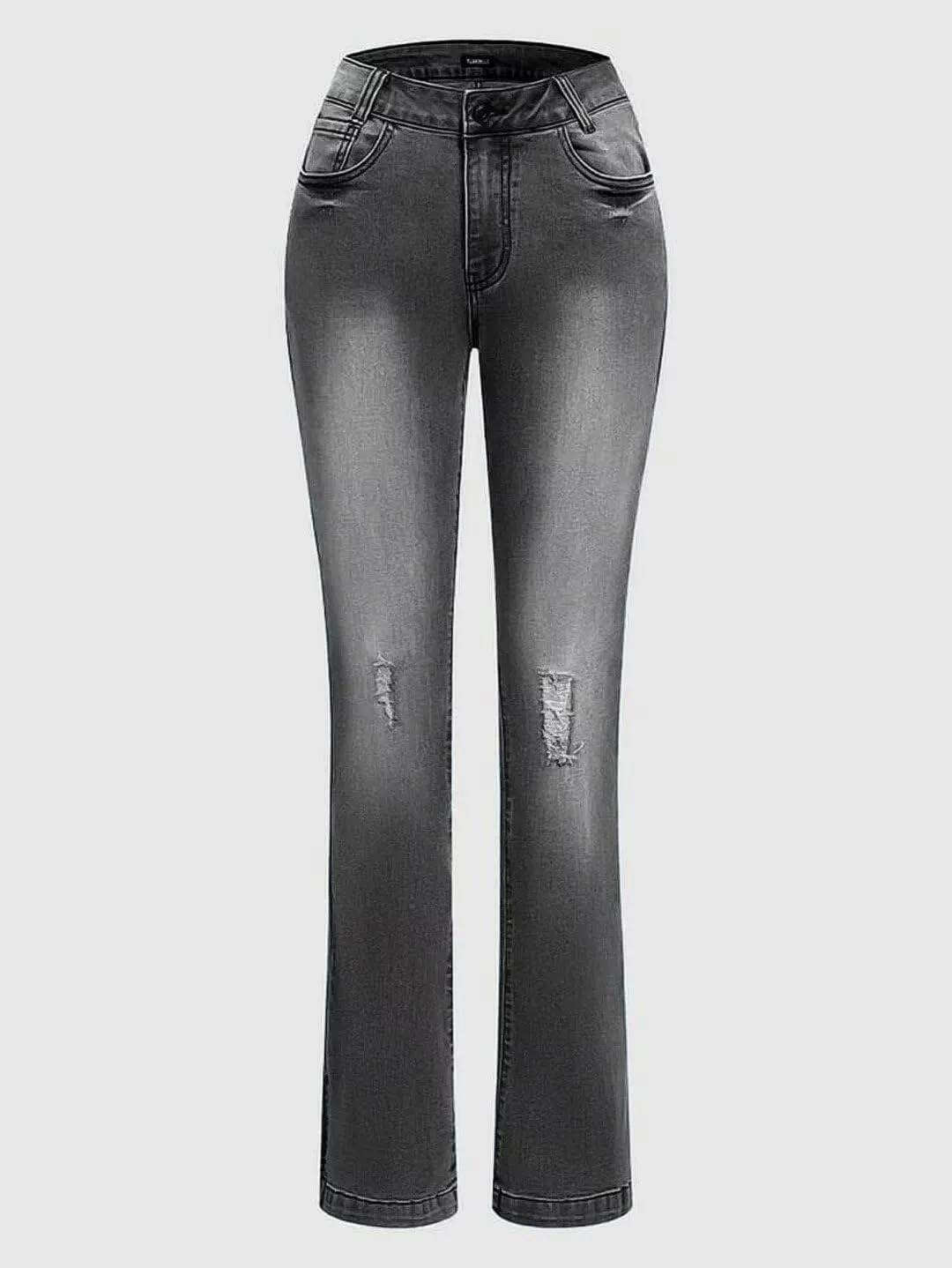 Flamingals Bootcut Jeans for Women High Waisted Bell Bottom Wide Leg Tummy Control Ripped Flare Jeans